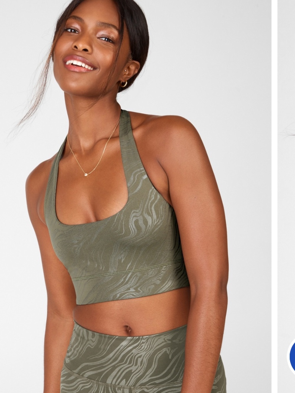 Fabletics Women’s Harlow Halter Reversible Sports Bra Olive/Brown Sz 2X NWOT